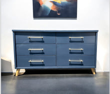 Long  MCM Mid Century Modern Dresser in Inkwell Blue by Wise Owl OHE