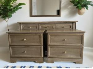 Set of 2 Pottery Barn Sausality Inspired Nightstands with Trimmed drawers