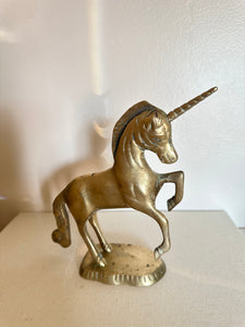 Vintage Brass Unicorn Figurine