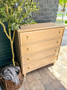 MCM Style Tall Dresser - Raw Wood Finish