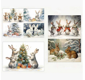 Bunny Wonderland - Bunny Christmas -3 pack -  Redesign with Prima Decor Decoupage Tissue Paper